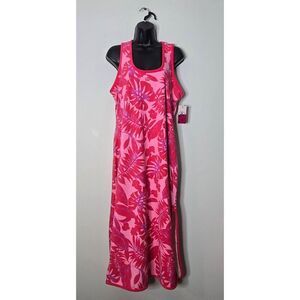 Juicy Couture Dress Women’s Size Large Towel Terry Midi Pink White Beach Tropica